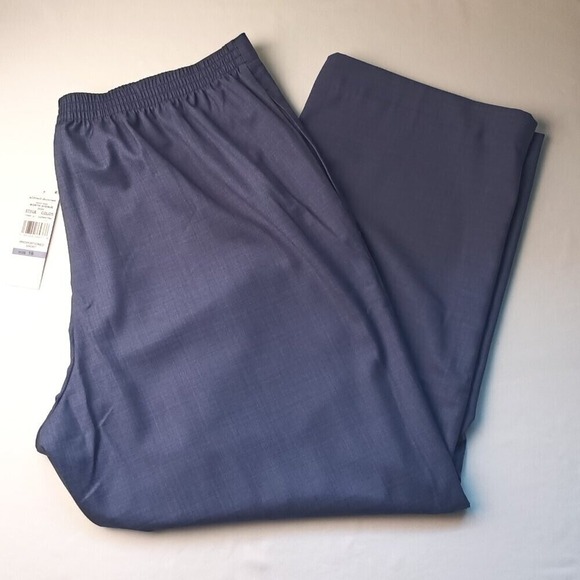 NWT Alfred Dunner Pants Size 18 Straight Leg High Rise Purple Elastic Waist - Picture 1 of 9